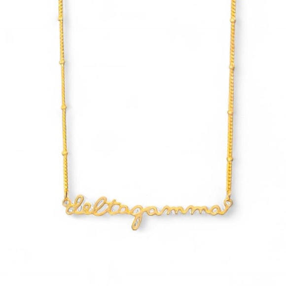 Delta Gamma Gold Script Necklace - Picture 1 of 1